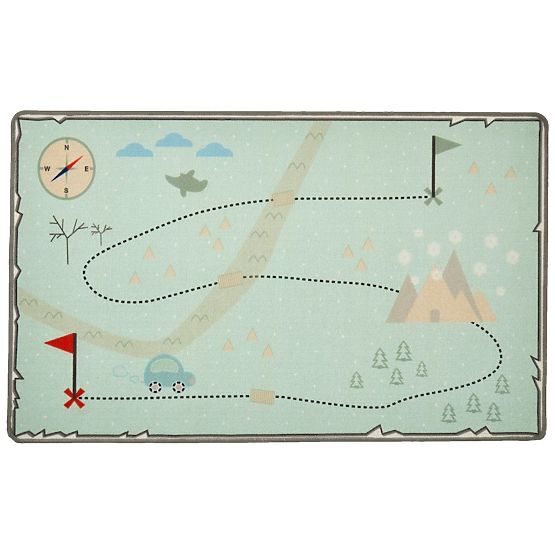 Detský koberec Mapa pokladov - mätový