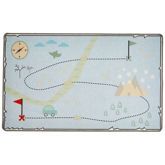 Detský koberec Mapa pokladov - modrý