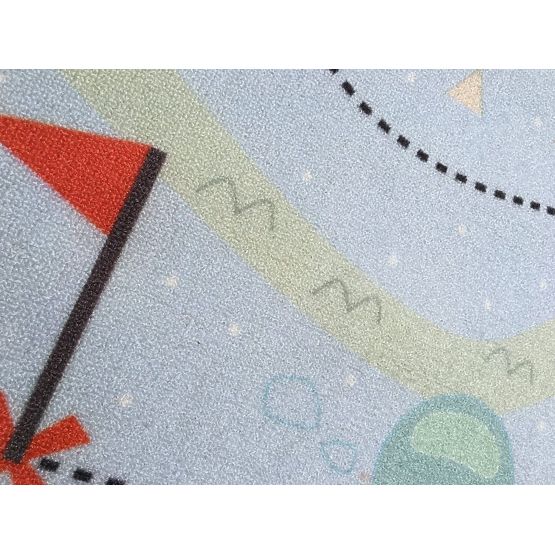 Detský koberec Mapa pokladov - modrý