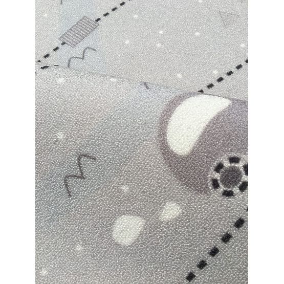 Detský koberec Mapa pokladov - strieborno-šedý