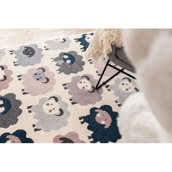 Detský koberec Ovečky - krémový