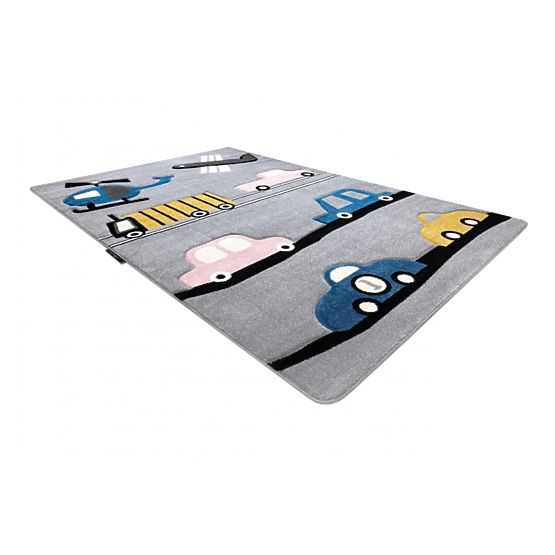 Detský koberec PETIT - Dopravné prostriedky - sivý