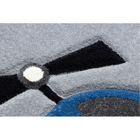 Detský koberec PETIT - Dopravné prostriedky - sivý