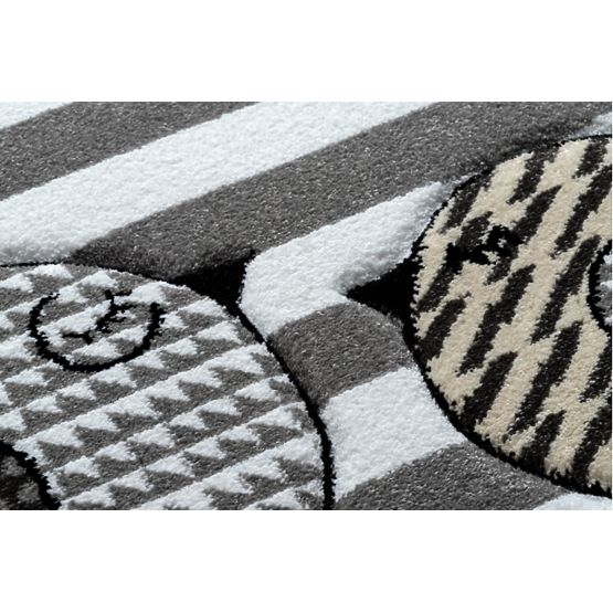 Detský koberec PETIT - Vtáčiky - šedo-biely