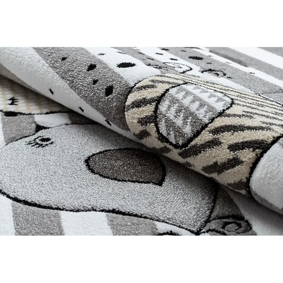 Detský koberec PETIT - Vtáčiky - šedo-biely