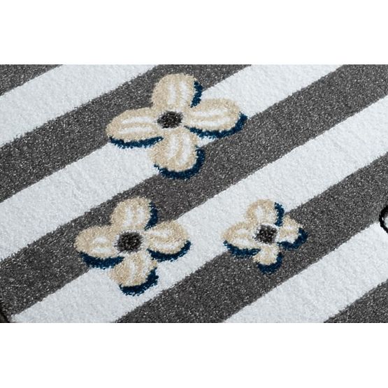 Detský koberec PETIT - Vtáčiky - šedo-biely