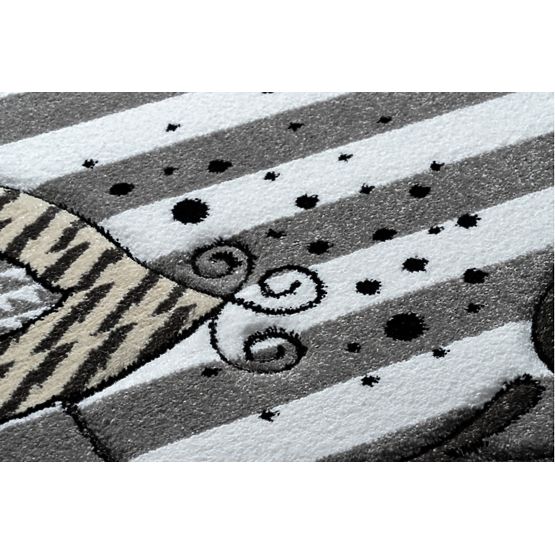 Detský koberec PETIT - Vtáčiky - šedo-biely