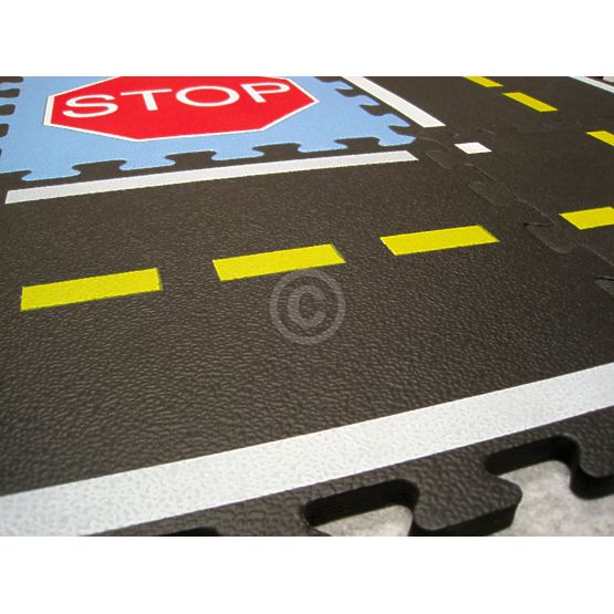 Detský koberec puzzle - autodráha