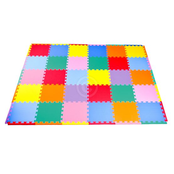 Detský koberec puzzle - farebný