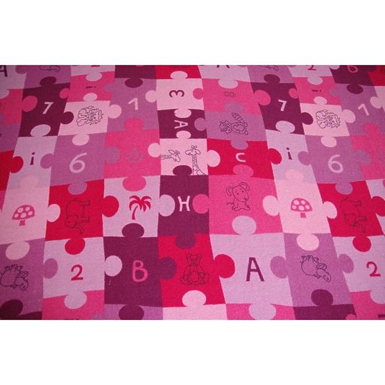 Detský koberec Puzzle - fialový