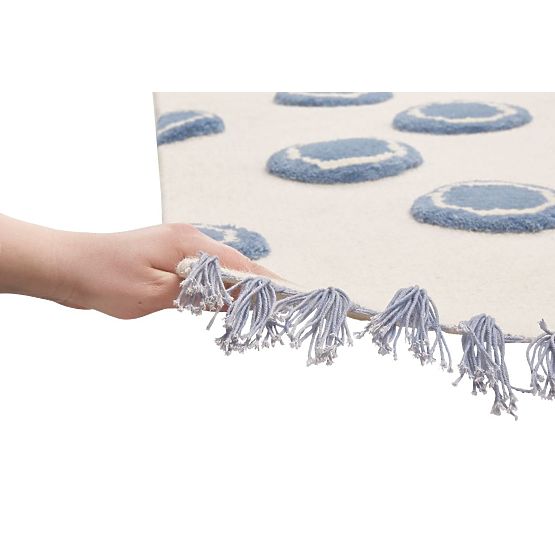 Detský koberec Ring - krémovo-modrý