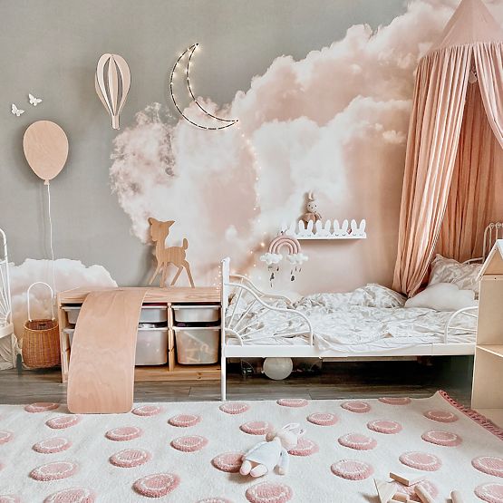 Detský koberec Ring - krémovo-ružový
