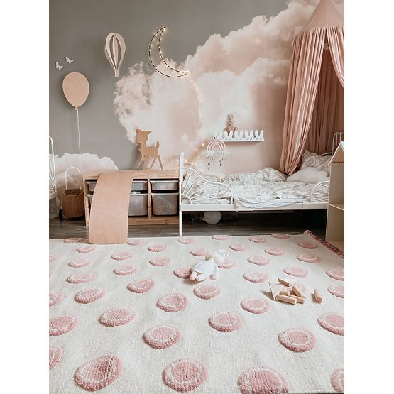 Detský koberec Ring - krémovo-ružový