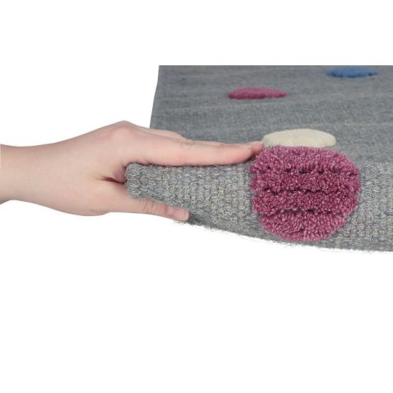 Detský koberec s guličkami- šedý