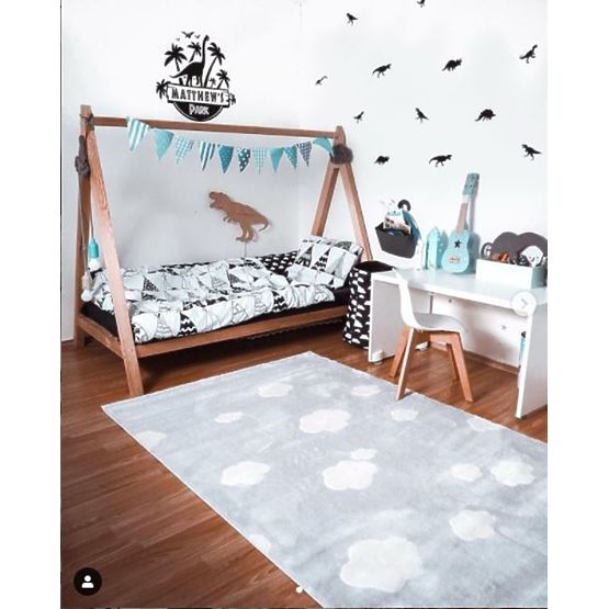 Detský koberec Sky Cloud - strieborný