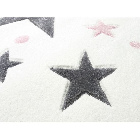 Detský koberec STARS krémovo-ružový