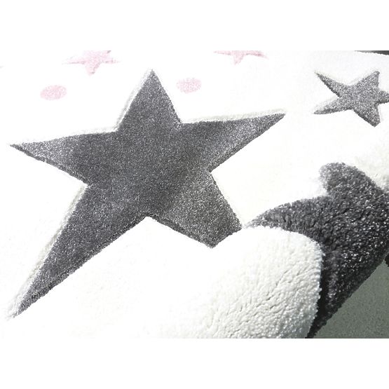 Detský koberec STARS krémovo-ružový