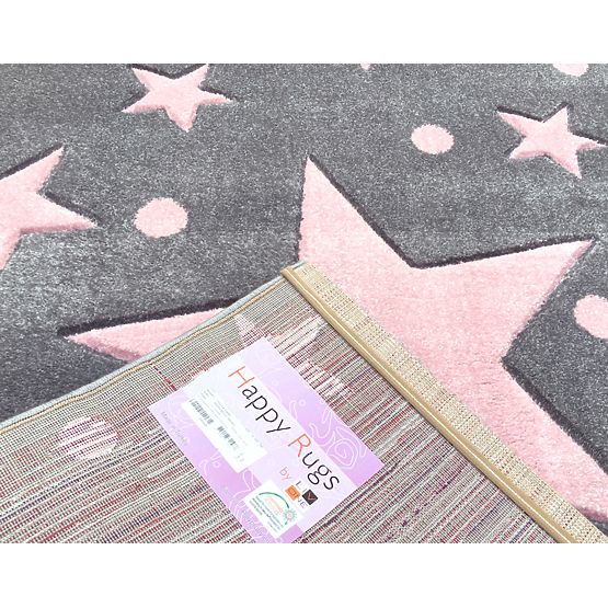 Detský koberec STARS strieborno-šedo-ružový