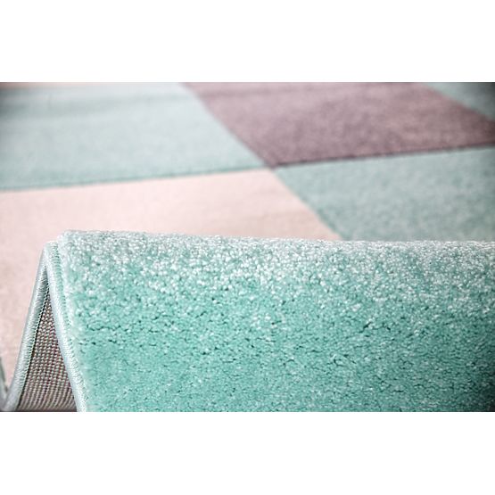 Detský koberec - štvorce - mätový