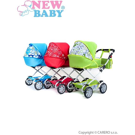 Detský kočík pre bábiky 2v1 New Baby Monika červený