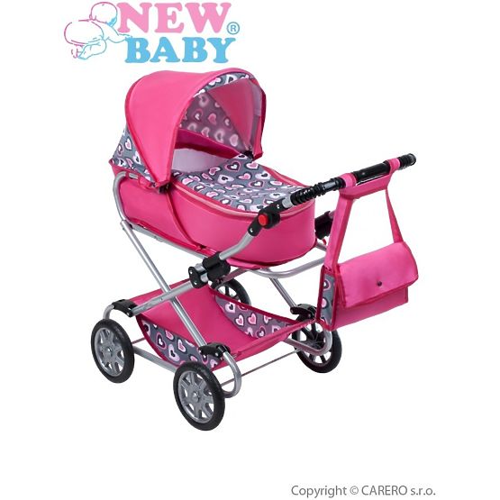 Detský kočík pre bábiky 2v1 New Baby Ruženka Ružová