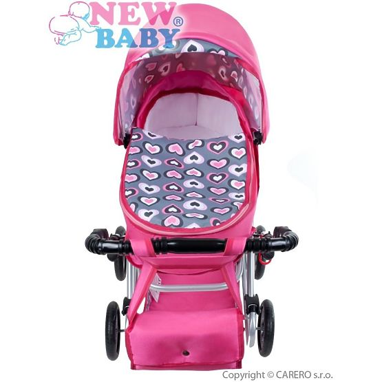 Detský kočík pre bábiky 2v1 New Baby Ruženka Ružová