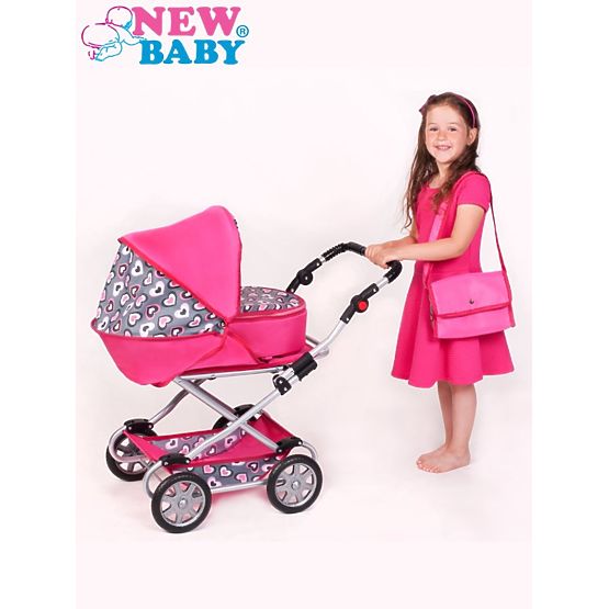 Detský kočík pre bábiky 2v1 New Baby Ruženka Ružová
