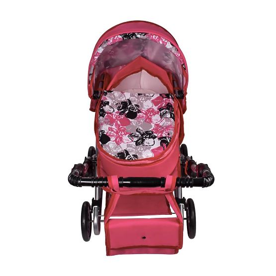 Detský kočík pre bábiky 2v1 New Baby Veronika Ružová