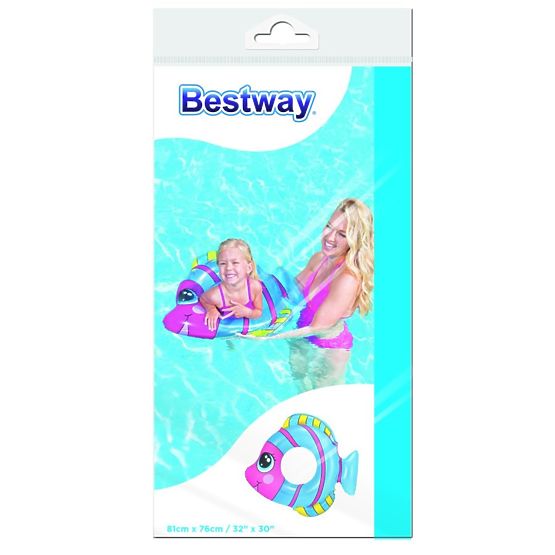 Detský nafukovací kruh Bestway v tvare rybky modrý