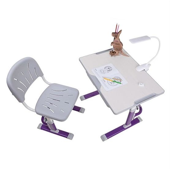 Detský písací stôl + stoličky Cubby Lupin - fialový