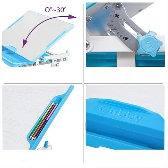 Detský písací stôl + stoličky Cubby Lupin - modrý