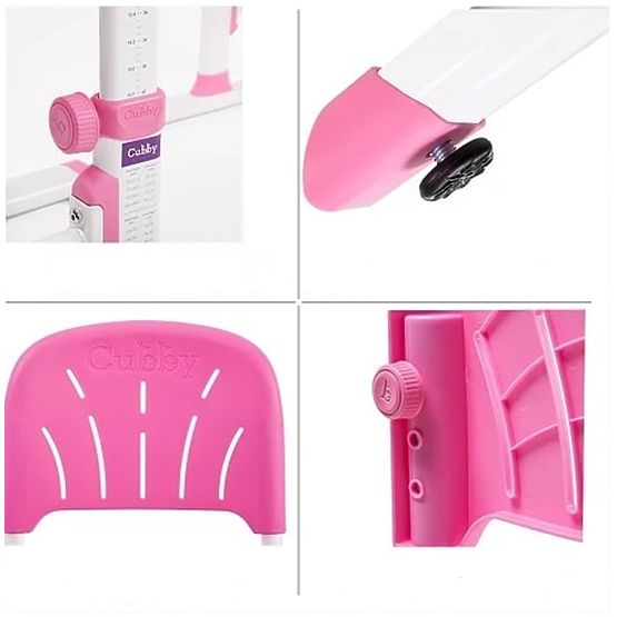 Detský písací stôl + stoličky Cubby Lupin - ružový