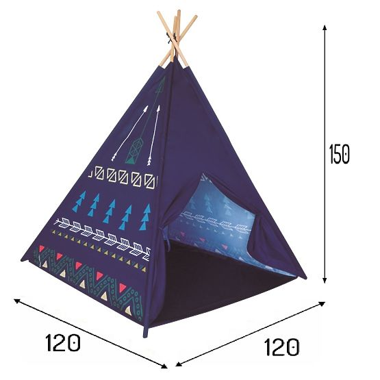 Detský stan teepee - modrý