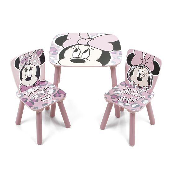Detský stôl s stoličkami Minnie Mouse - ružový