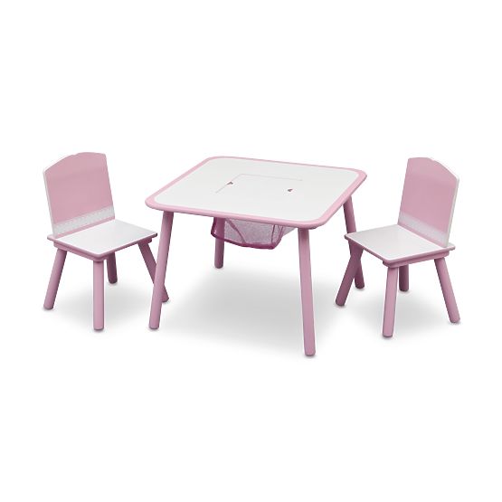 Detský stôl s stoličkami - ružový