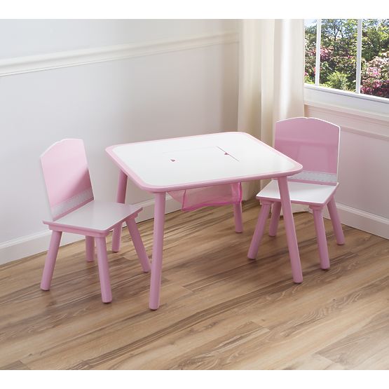 Detský stôl s stoličkami - ružový