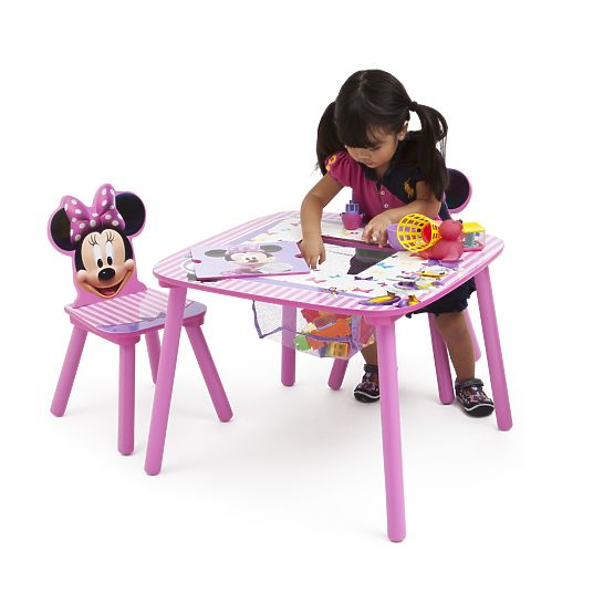 Detský stôl so stoličkami - myška Minnie