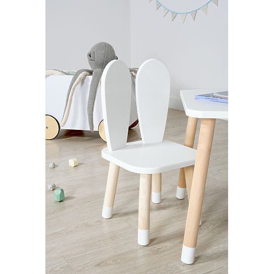 Detský stôl s stoličkami - Ušká - biely