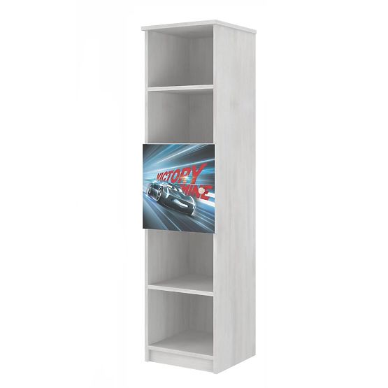 Detský úložný regál Autá 3 McQueen - dekor nórska borovica