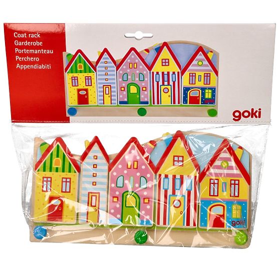 Detský vešiak - domčeky