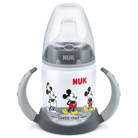 Dojčenská fľaša na učenie NUK Disney Mickey 150 ml sivá