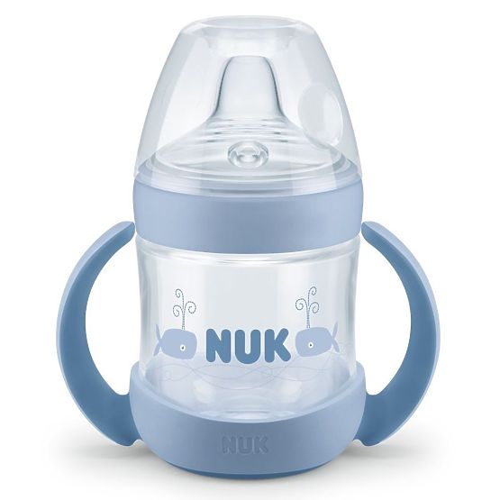 Dojčenská fľaša na učenie NUK Nature Sense 150 ml modrá