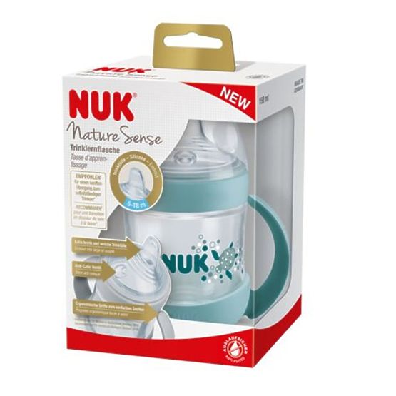 Dojčenská fľaša na učenie NUK Nature Sense 150 ml zelená