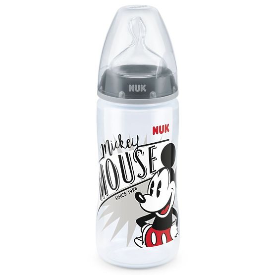 Dojčenská fľaša NUK Disney Mickey Mouse 300 ml Sivá