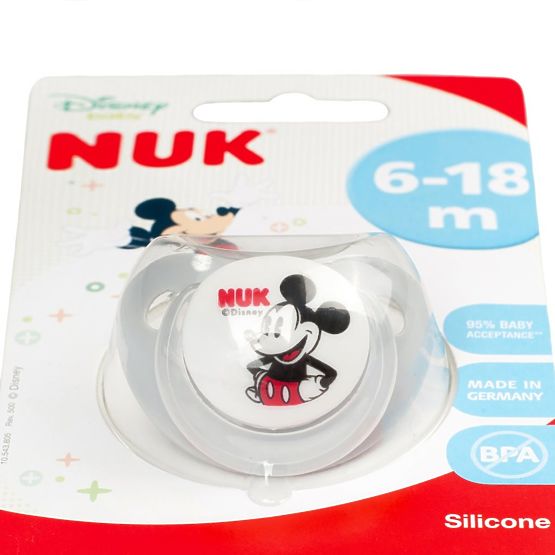 Dojčenský cumlík Trendline NUK Mickey Mouse 6-18m sivý Sivá 6-18 m