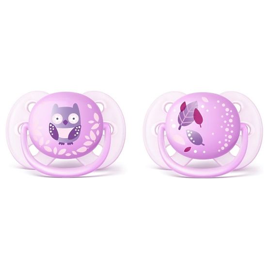 Dojčenský cumlík Ultrasoft Deco Avent 0-6 mesiacov - 2 ks dievča Ružová m