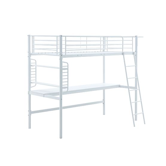 DOLCE poschodová posteľ so stolom a organizérom, biela (3p=1ks)