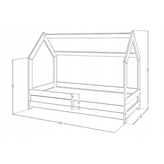 Domčeková posteľ Laura so zábranou 160 x 80 cm - prírodná