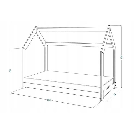Domčeková posteľ Stela 160 x 80 cm - biela
