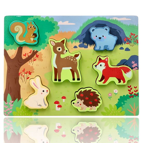 Dotyková skladačka 3D Lesné zvieratá